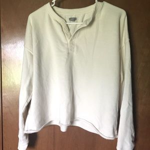 Aerie cream crop top sweatshirt